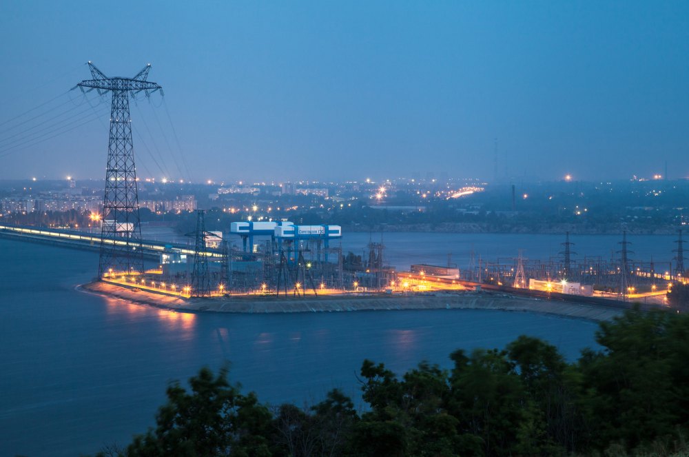 Саратовская ГЭС, вид сверху